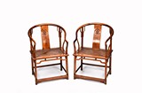 A PAIR OF HUANGYANGMU HORSESHOE BACK CHAIRS
