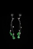 A PAIR OF JADEITE EAR PENDANTS
