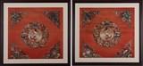 A PAIR OF ' CRANE' SILK EMBROIDERIES