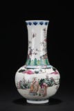 A FAMILLE ROSE FIGURE VASE