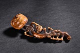 A HARDWOOD CARVED RUYI LINGZHI SCEPTER