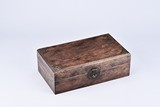 A HARDWOOD RECTANGULAR BOX