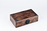 A HARDWOOD RECTANGULAR BOX