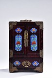 HONGMU TABLE CABINET WITH CLOISONNE ENAMEL DECORATION