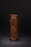 A BAMBOO CARVED BRUSH POT
