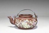YU FENG: A YIXING ##PLUM FLOWERS## TEAPOT