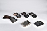 A GROUP OF SIX INKSTONES