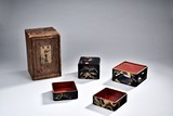 A JAPANESE LACQUER BOX SET