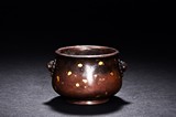 A GOLD SPLASHED BRONZE CENSER