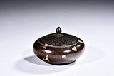 A GILT SPLASHED CENSER WITH COVER