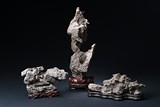 A SET OF THREE LINGBI SCHOLAR'S ROCKS