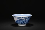 A BLUE AND WHITE 'FIGURES' BOWL 