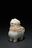 A WHITE JADE 'MYTHICAL BEAST' SHAPED CENSER
