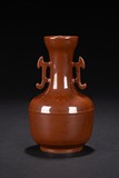 A PERSIMMON-GLAZED BALUSTER VASE