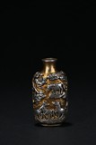 A COPPER OVERLAY 'EIGHT HORSES' SNUFF BOTTLE