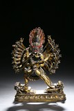 A GILT-BRONZE STATUE OF YAMANTAKA