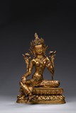 A LARGE GILT-BRONZE FIGURE OF TARA