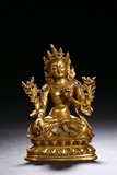 A GILT-BRONZE STATUE OF BODHISATTVA