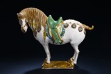 A SANCAI-GLAZED POTTERY HORSE
