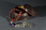 A QI NAN AGARWOOD ROSARY BRACELET WITH BOX