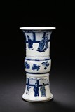 A BLUE AND WHITE 'FIGURE' GU VASE
