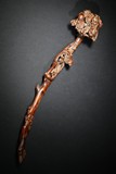 AN AGARWOOD CARVED LINGZHI RUYI SCEPTER