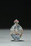 A GLASS ENAMEL 'BIRDS FLOWERS' SNUFF BOTTLE