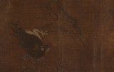 ANONYMOUS: COLOR AND INK ON SILK 'BIRD' PAINTING