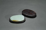 A SMALL WHITE JADE INKSTONE WITH BOX