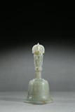 A RARE WHITE JADE CARVED RITUAL BELL CHANTA