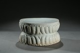 A WHITE GLAZED DOUBLE LOTUS THRONE 