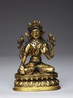 A GILT-BRONZE FIGURE OF AVALOKITESHVARA