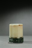 A WHITE JADE HEXAGONAL 'INSCRIPTION' COVER BOX 