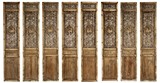 A SET OF EIGHT WOOD DOOR PANELS 