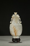 A WHITE JADE 'TAOTIE MASK' BALUSTER VASE