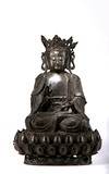 A VERY LARGE BRONZE FIGURE OF BODHISATTVA