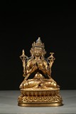 A GILT BRONZE FIGURE OF MAITREYA 