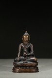 A COPPER ALLOY SILVER WIRE BODHISATTVA