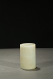 A WHITE JADE CYLINDRICAL BURSHPOT