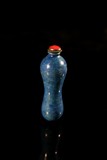 A GOURD BLUE GLAZED SNUFF BOTTLE