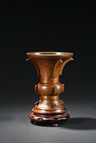 A BRONZE 'LOTUS' ZUN VASE 