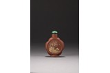 A YIXING 'LANDSCAPE' SNUFF BOTTLE 