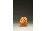 A TIANHUANG SOAPSTONE 'BUDDHIST LIONS' INSCRIBED SEAL