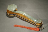 A WHITE JADE 'ELEPHANT' RUYI SCEPTER