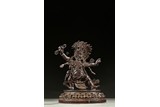 A RARE ALOESWOOD CARVED FIGURE OF MAHAKALA