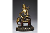 A GILT-BRONZE FIGURE OF SAMANTABHADRA