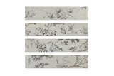 XU SHICHANG: INK ON PAPER 'FLOWERS' HANDSCROLL 