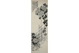 WU CHANGSHUO: INK ON PAPER 'CHRYSANTHEMUM' PAINTING