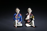 A PAIR OF FAMILLE ROSE EROTIC LADY FIGURES