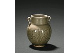 A YAOZHOU CELADON CARVED JAR